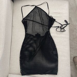 Michael Costello black cover up dress